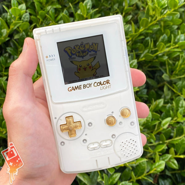 Semi-Transparent White/Gold Backlit Nintendo Gameboy Color 